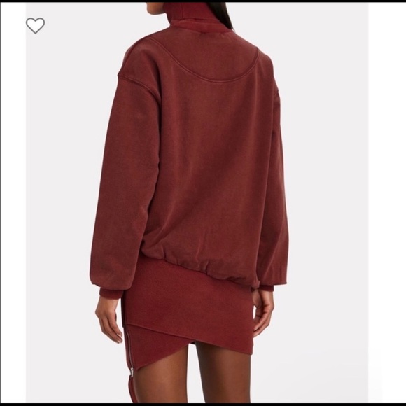 NWT Young Fabulous & Broke Turtle Neck Slit Zipper Sweater Dress Rust Red, M - Picture 5 of 12